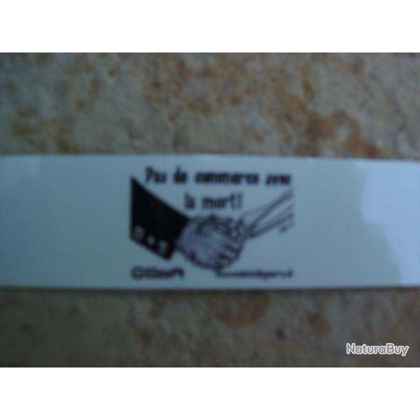 Autocollant Pas de commerce avec la mort !