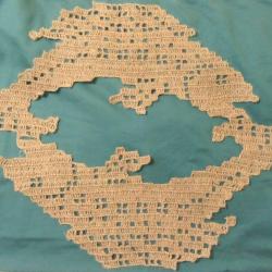 Poissons Duo . Napperon en ficelle de jute. Tapis de table d&eacute;coration textile.