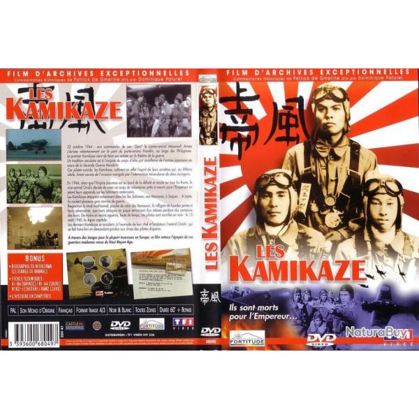 DVD FILM D'ARCHIVE LES KAMIKAZE - TF1 VIDEO - DUREE 01 HEURE - NOIR ET BLANC