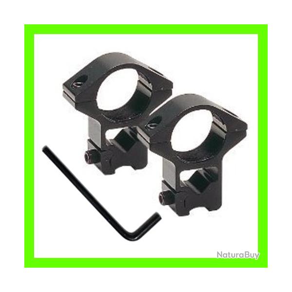 Anneaux de montage HAUT m�tal diam�tre 25.4 mm pour rail de 11 mm AVEC TUNNEL