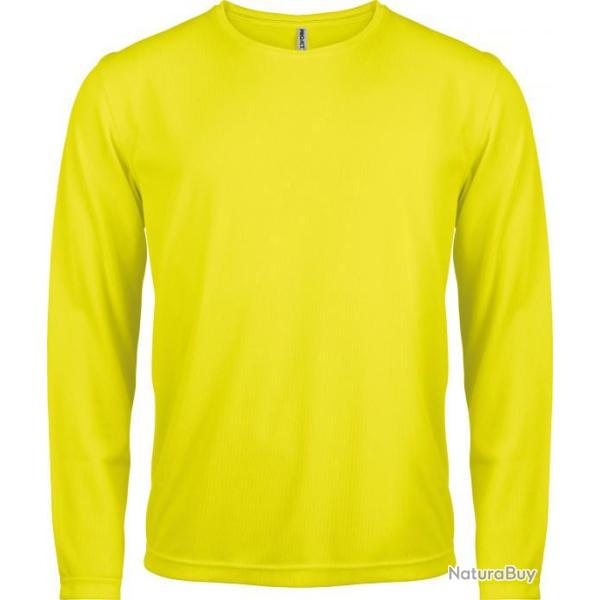 T-shirt � sechage rapide homme jaune fluo