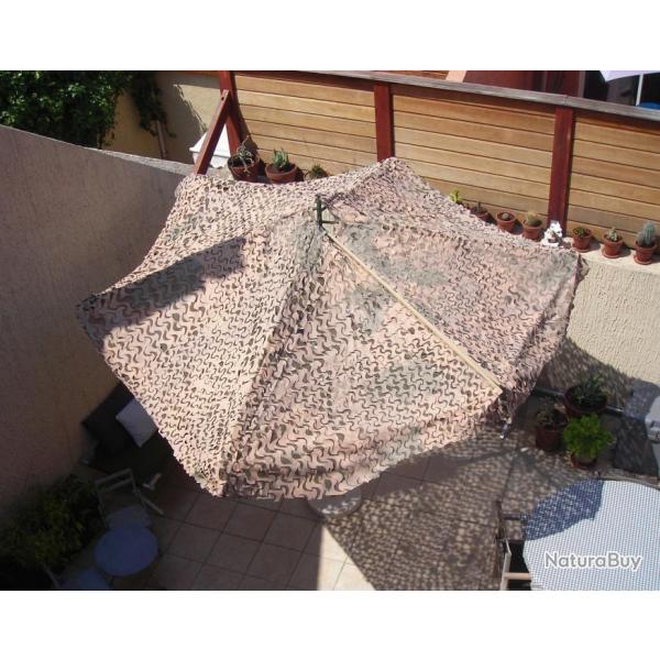 AUTHENTIQUE ORIGINAL RARE US ARMY ABRAMS PARASOL CAMOUFLAGE DESERT SOLSCONS UMBRELLA SYSTEM NEUF !!!