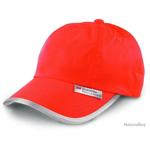 Casquette fluo orange avec bordures reflechissantes