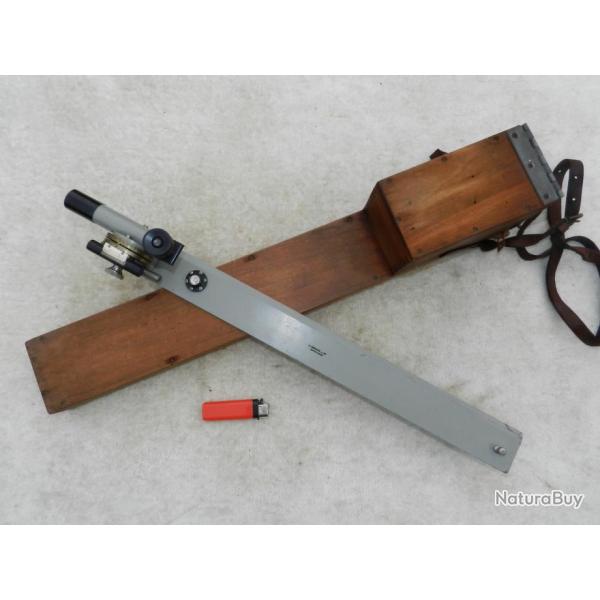 RARE  ARTILLERIE REGLE A ECLIMETRE + COFFRET BOIS m�me num�ro