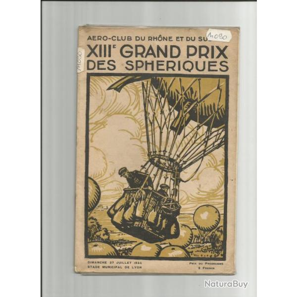 Plaquette ancienne a�rostation.  XIIIe grand prix des sph�riques