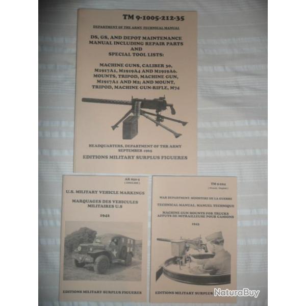 PROMO CADEAU NOEL : 3 manuels techniques BROWNING 30 + AFFUTS + MARQUAGES US