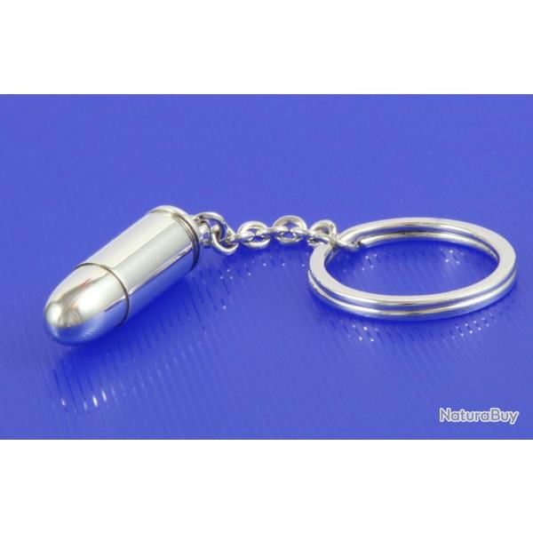 porte cl�s cartouche 9mm en argent.