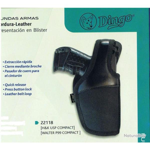 Holster �tui cuir et cordura pour H&K USP COMPACT / WALTHER P99 COMPACT r�f 22118