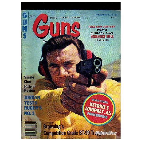 revues am�ricaine en anglais guns novembre 1977.ruger n 1, browning grade bt 99 et gun world sig