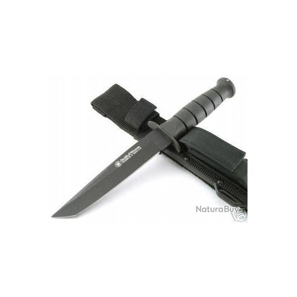 Couteau TANTO SMITH&WESSON TACTICAL S&W Search & Rescue Tanto Lame Acier 440 Etui Nylon SWSURT