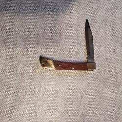 COUTEAU DE POCHE PLIANT ancien  Manche Bois COPIE Puma 465 Back-Packer Germany .TBE .
