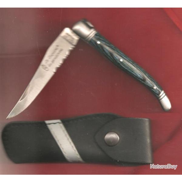 LE GENDARME LAGUIOLE forg�  GRAV� INITIALES gratuit COUTEAU + son �tui