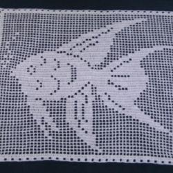 Napperon Poisson Tropical en coton . D&eacute;coration textile , linge de table fait main.