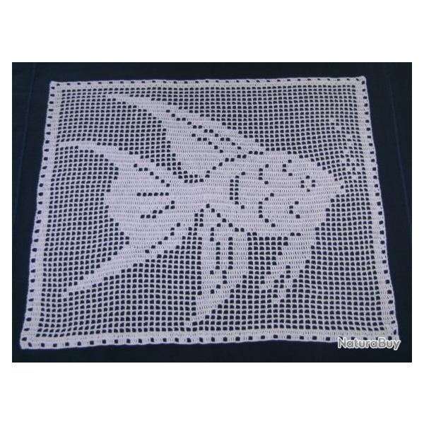 Napperon Poisson Tropical en coton . D�coration textile , linge de table fait main.