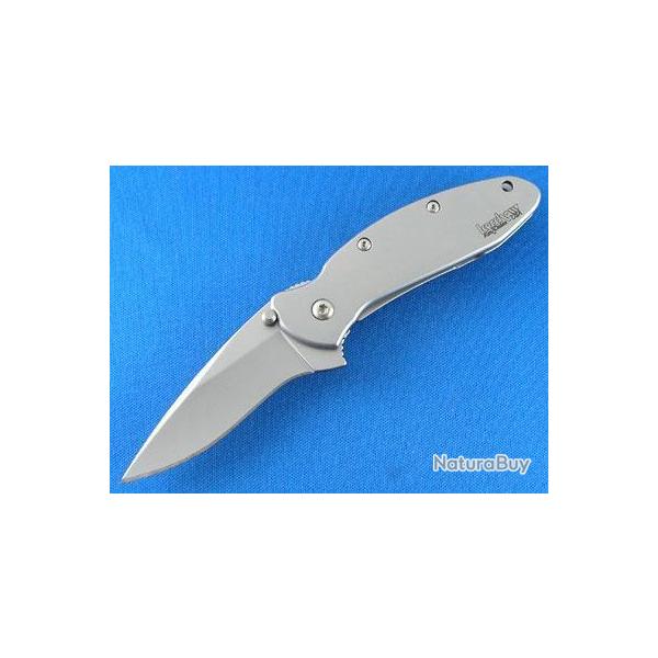 Couteau Kershaw Scallion A/O Lame Acier 420HC Manche Acier Made In USA KS1620FL