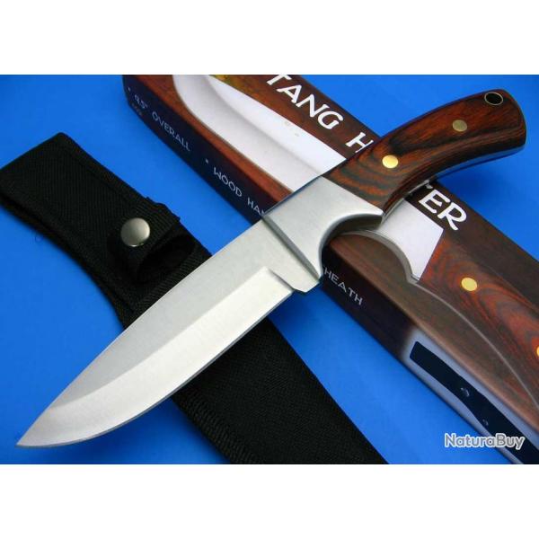 Lot de Couteaux - 3 Couteaux de Chasse Survie Rando Acier 440 Manche Bois CN210915