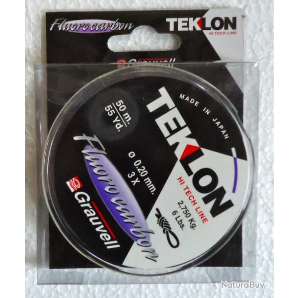 FIL TEKLON FLUOROCARBON 50 mtres de 0,20.