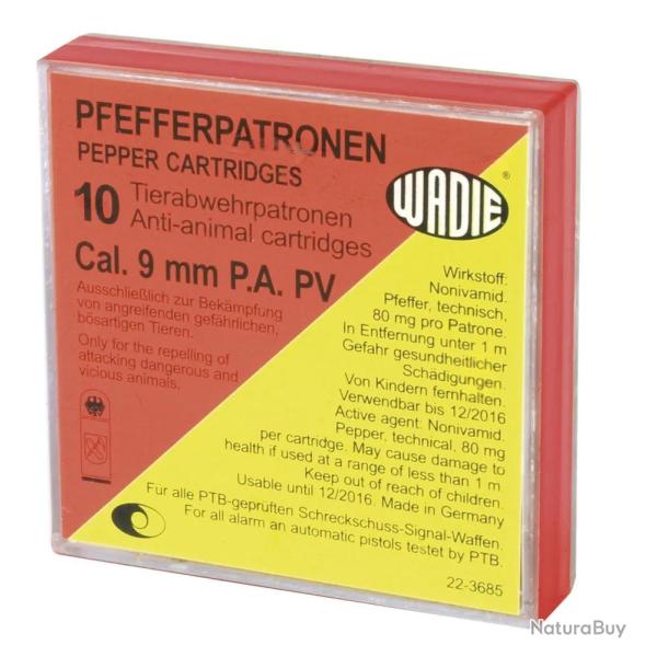 Cartouches Au Poivre Wadie 9 MM PAK Pour Pistolet