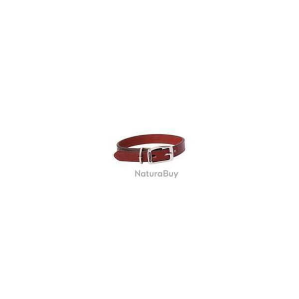 Collier cuir plat marron Buffalo 30cm / 10mm