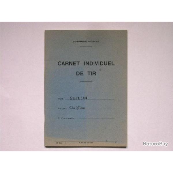 CARNET INDIVIDUEL DE TIR