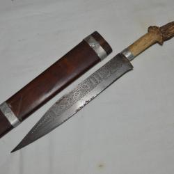 POIGNARD SHAN CAMBODGIEN-EXTR&Ecirc;ME ORIENT-ARME BLANCHE ETHNIQUE-EPOQUE FIN XIX&deg;-TEMPLES ANGKOR