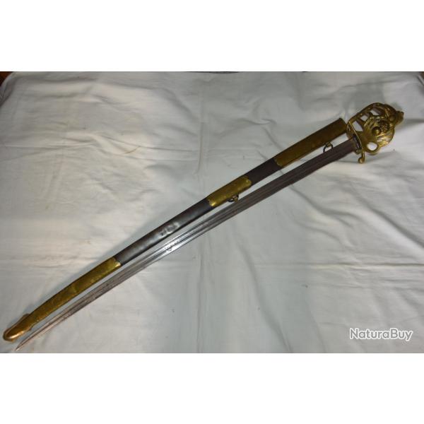 SABRE D'OFFICIER GRENADIER A CHEVAL-GARDE ROYALE-CAVALERIE RESTAURATION-MONARCHIE LOUIS XVIII