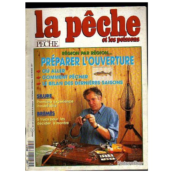 la p�che et les poissons 597 de f�vrier 1995.silure , br�mes , amor�age, cuiller + ver ,