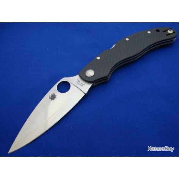 Couteau Spyderco Caly 3.5 Acier ZDP-189 Manche Fibre de Carbone Made In Japan SC144CFPE