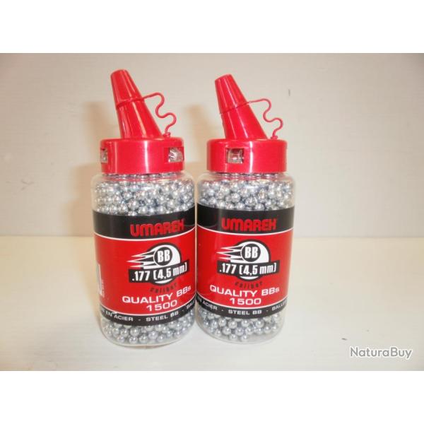 LOT DE 3000 PLOMBS BB ACIER POWER  OU BLASTER CAL. 4,5
