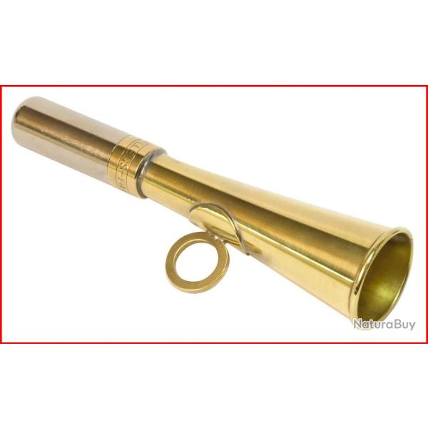 Corne de poche ronde 12 cm laiton poli de Elless