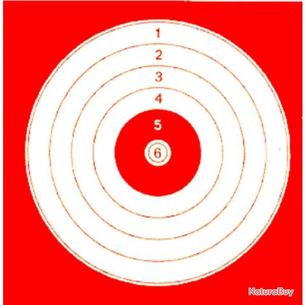 1000 cibles cartonnes rouges 14 x 14 cm