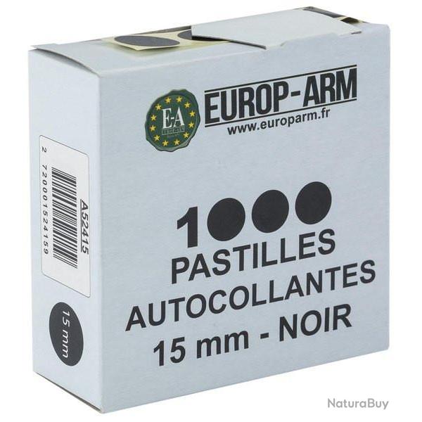 Pastilles autocollantes noires Diam.15 mm