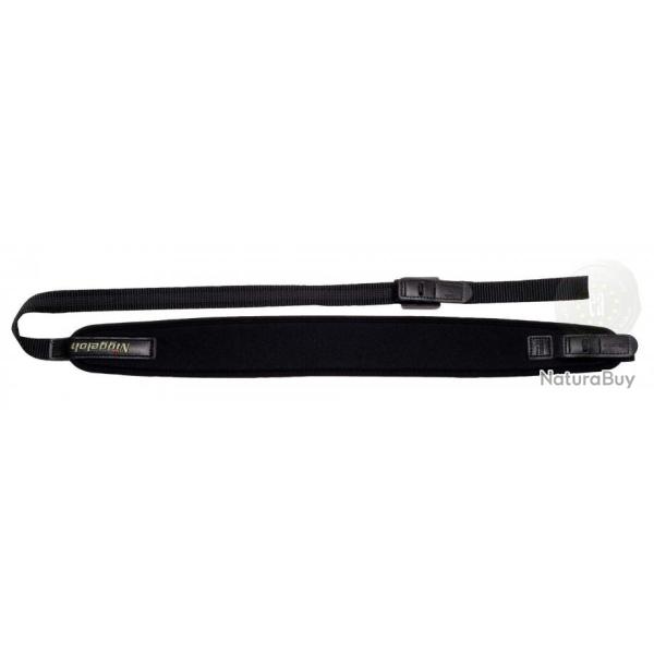 Bretelle droite noprne pour carabine avec attache rapide Noir