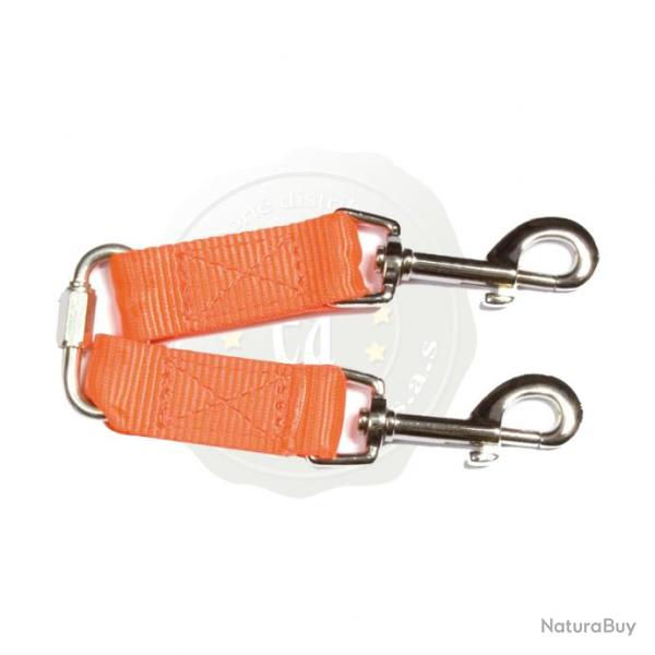 ACCOUPLE NYLON ORANGE FLUO POUR PETITS CHIENS