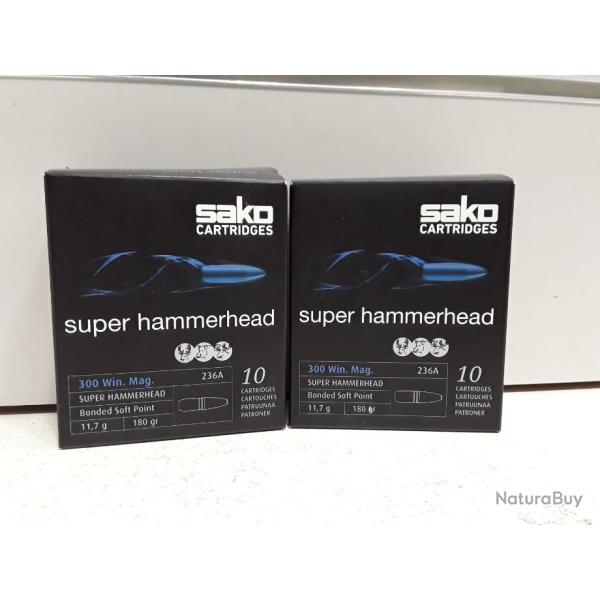 1071--1 BOITE DE 20 BALLES SAKO CAL. 300 WIN MAG 180 GRS - NEUF!!!SUPER PROMO