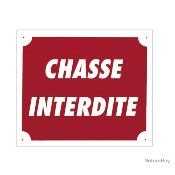 Panneau de signalisation Chasse Interdite 30 cm x 25 cm 