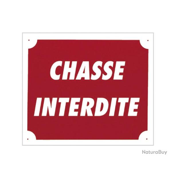 Panneau de signalisation Chasse Interdite en aluminium 30 x 25 cm 