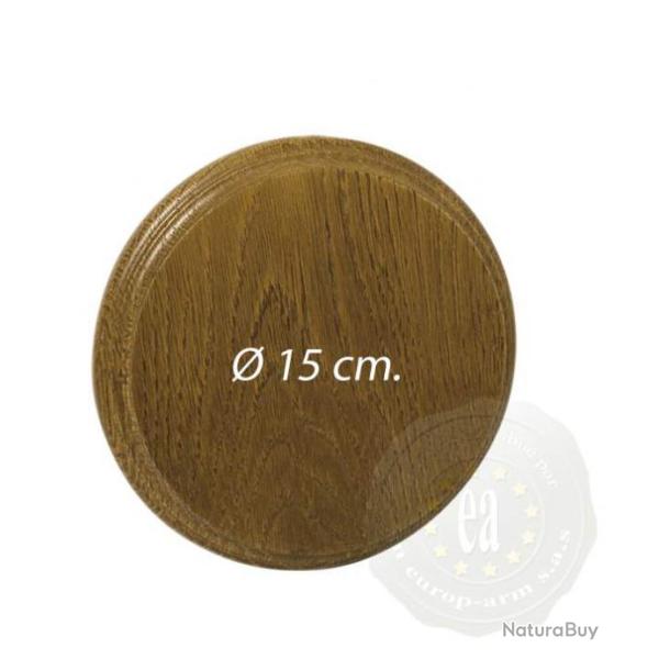 Ecusson en ch�ne pour gr�s et d�fenses de sanglier diam�tre 15 cm