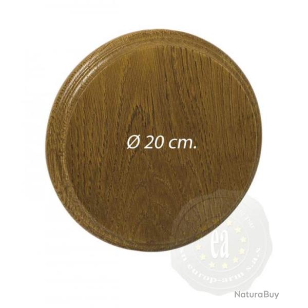 Ecusson en chne pour grs et dfenses de sanglier diamtre 20 cm