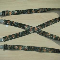 Bretelles &agrave; pinces r&eacute;glables, motifs tableaux de chasse n&deg;9