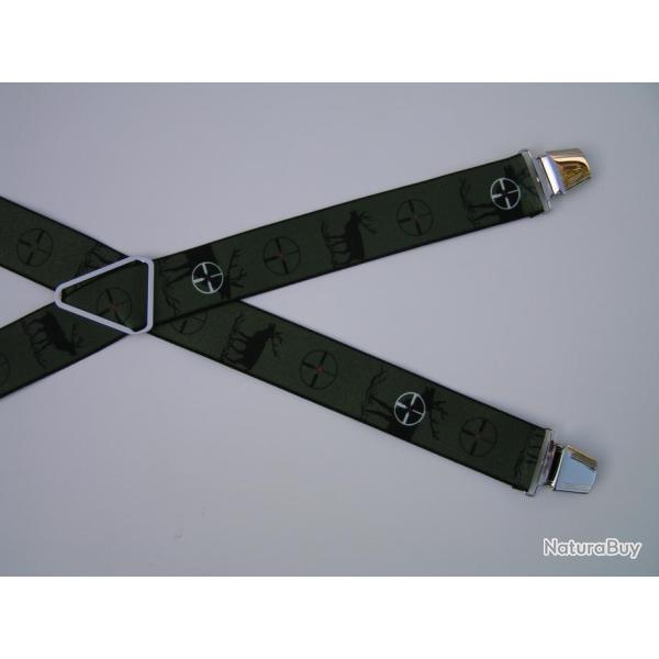 Bretelles  pinces rglables, motifs, cibles sur cerfs.