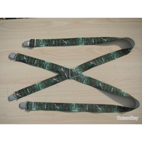 Bretelles  pinces rglables, motifs tableau de Chasse (07)