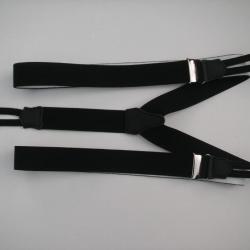 Bretelles r&eacute;glables &agrave; boutons de culotte, noir