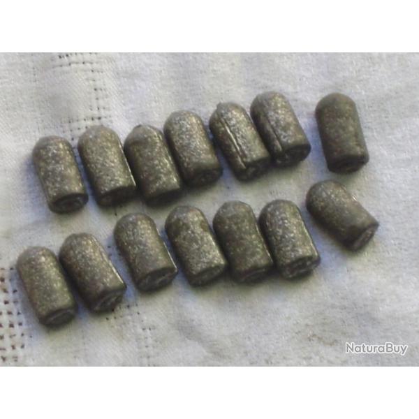 LOT DE 14 OGIVES PLOMB DIAMETRE 11 MM LONGUEUR 22 MM  / 1873 .....