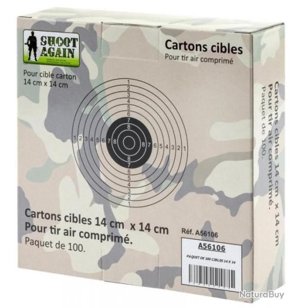 Cibles cartonnes 14 x 14 cm