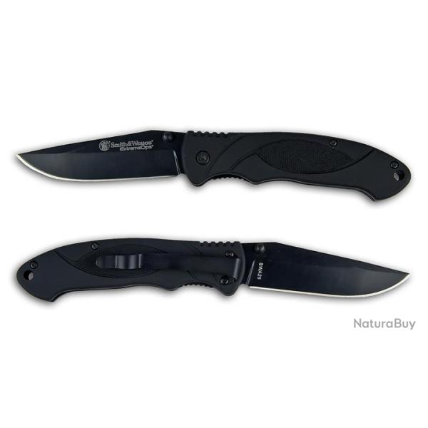 Couteau Smith&Wesson Extreme Ops Linerlock Lame Acier 440 Manche FRN SWA25
