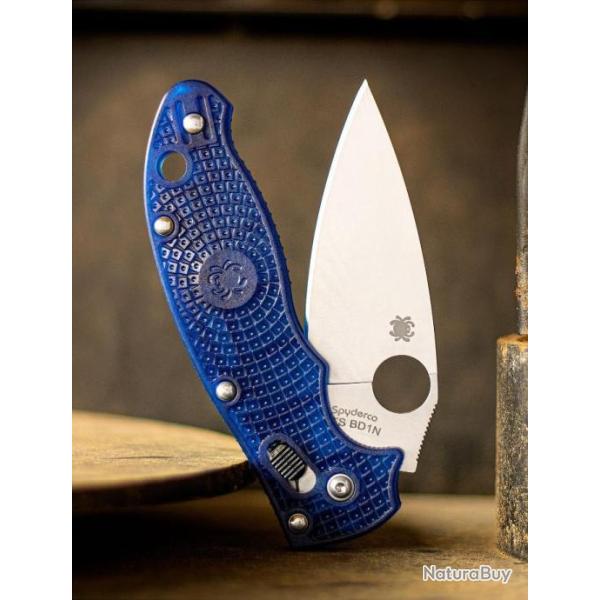 Couteau Spyderco Manix 2 Blue Lame Acier CTS-BD1  Manche Fiberglass Made In USA  SC101PBL2