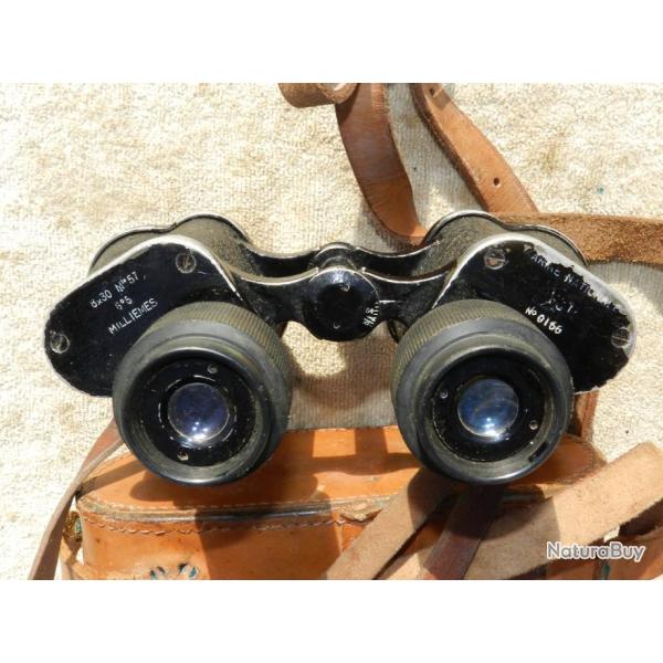 RARE  JUMELLES COMMANDOS MARINE  8 x 30 mod�le 1957 + �tui cuir  #.1