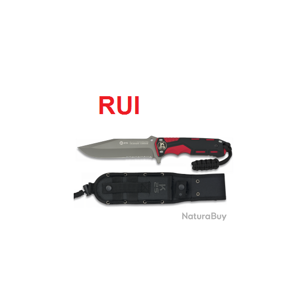 Poignard  TACTICAL Noir et Rouge  avec Etui pour ceinture