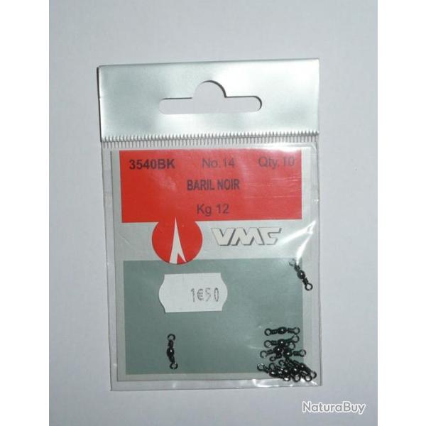 Emerillons N�14 R�f: 3540BK baril noir par 10